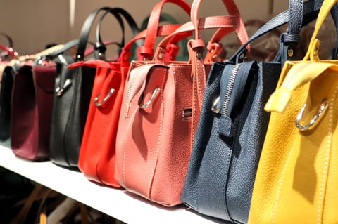 A stunning collection of designer handbags in beautiful colors