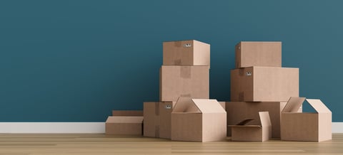 Concept of packing for moving house