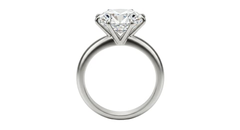 Isolated Silver Diamond Engagement Ring Illustration